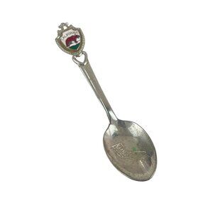 California Souvenir Collectible Spoon With Decorative Shield & Enamel Bear Desig
